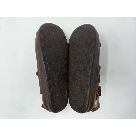 SAS SAN ANTONIO SHOES TRIPAD RELAXED AMBER BROWN LEATHER SANDALS WOMENS 12 N NEW - Picture 8 of 8